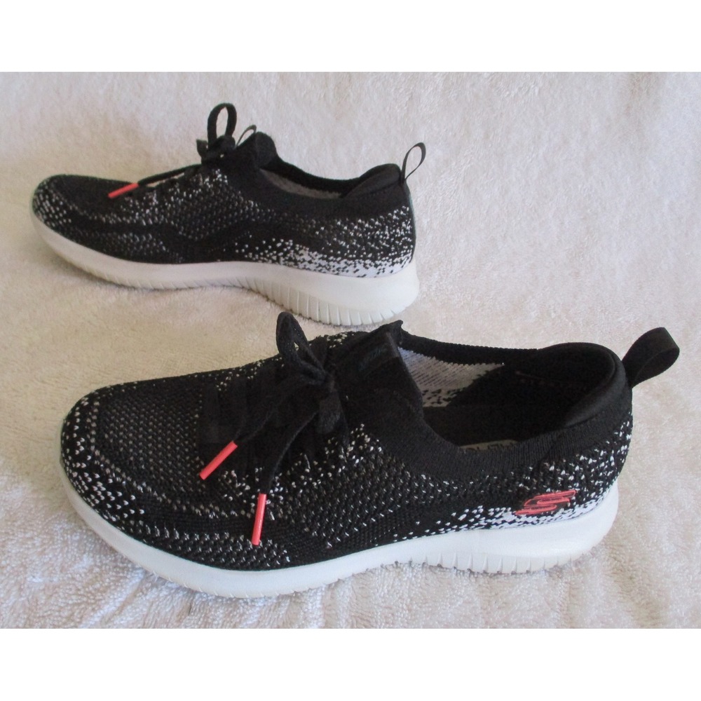 Skechers Air-Cooled Memory Foam Black White Knit Sneakers 149173 Womens 6 - Picture 3 of 9